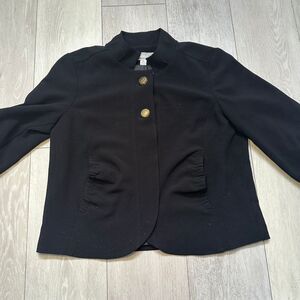 Simonton says designed by George jacket long sleeve blazer black pockets size xs